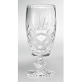 Hand Cut 24% Lead Crystal Footed Barrel Vase Award w/ Scalloped Rim (13")